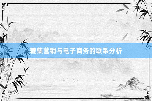 辘集营销与电子商务的联系分析